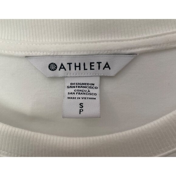 Athleta Womens White Long-Sleeve High-Low Hem Tunic S Comfort Cozy Layering - Picture 3 of 4